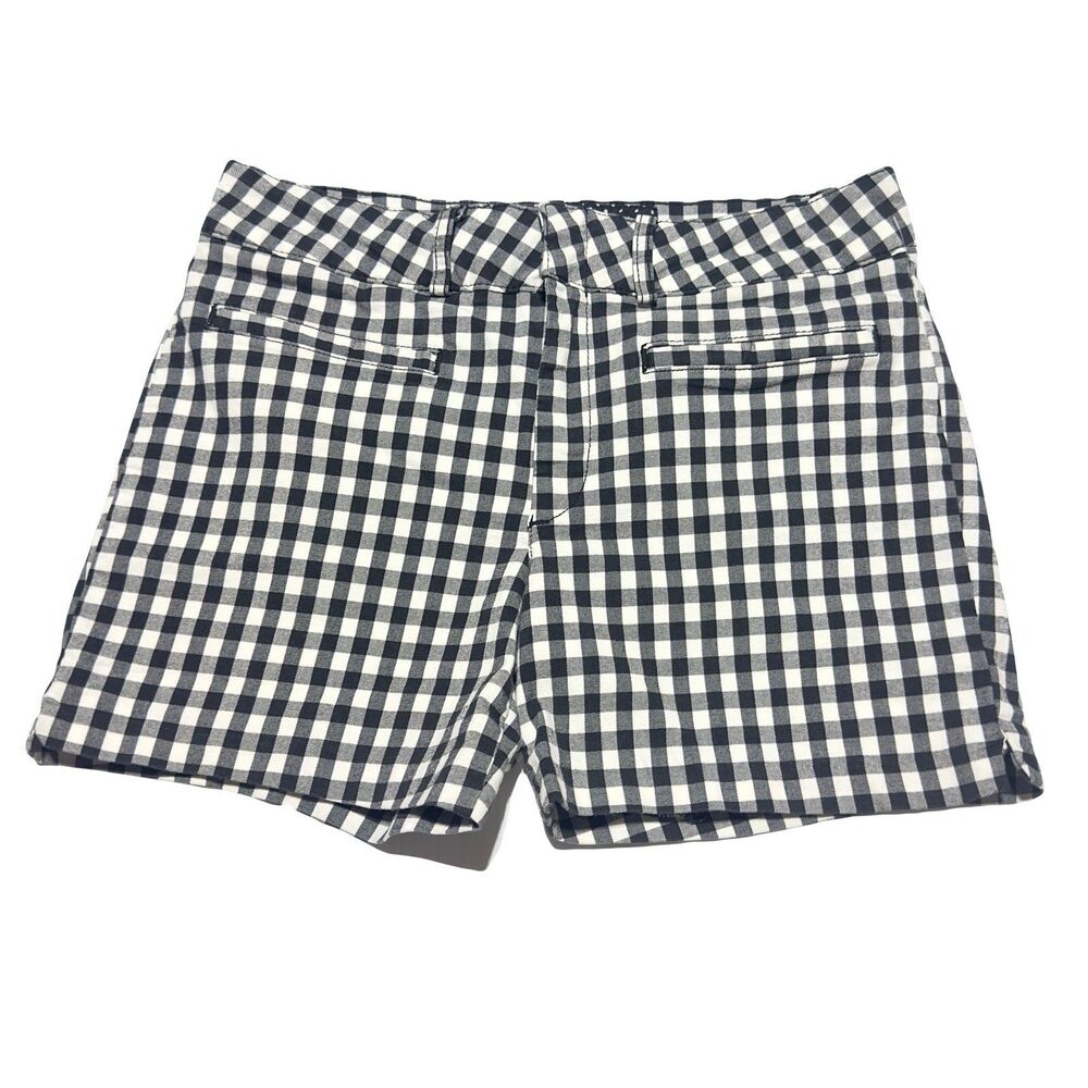 Anthropologie Women’s Size 27 Picnic Gingham Shorts Black / White Preppy - Picture 1 of 11